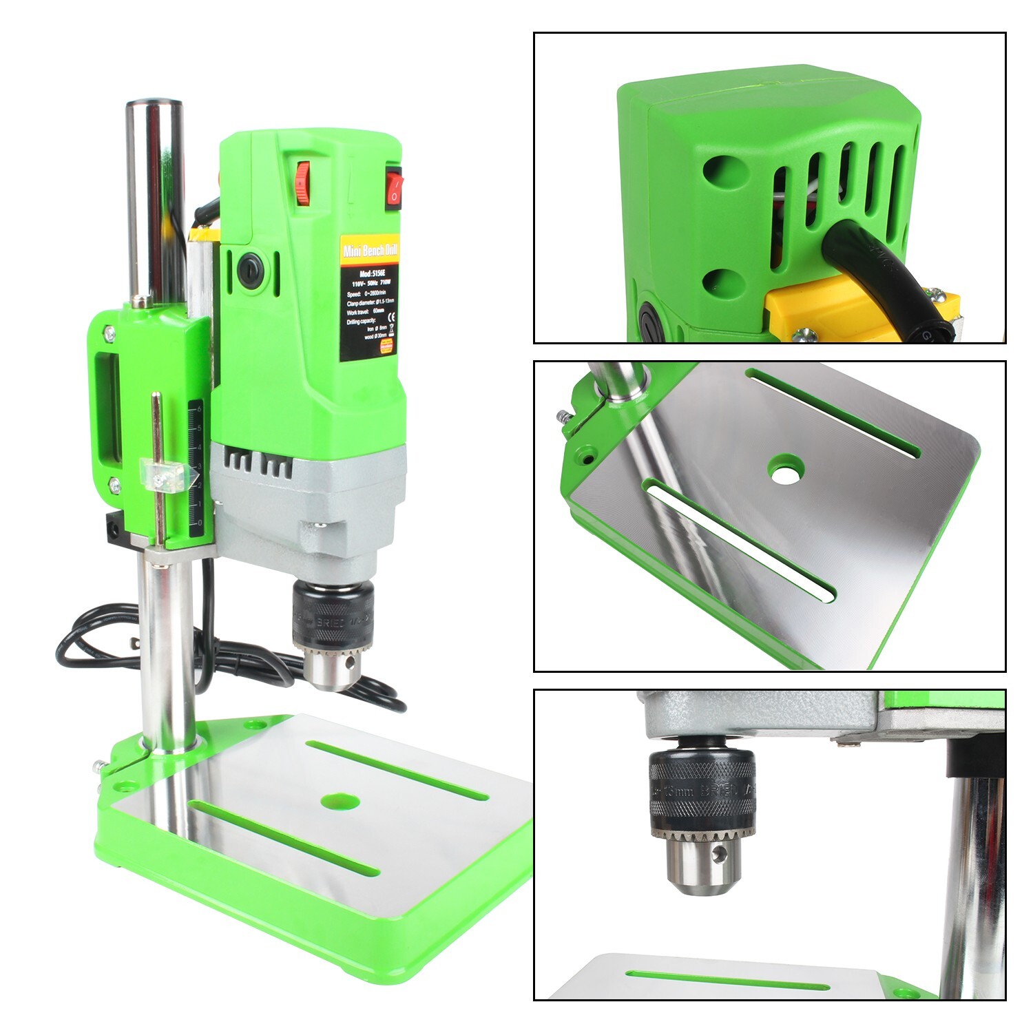 Bench Drill Stand 710W Mini Electric Bench Drilling Machine Drill Chuck 1-13mm