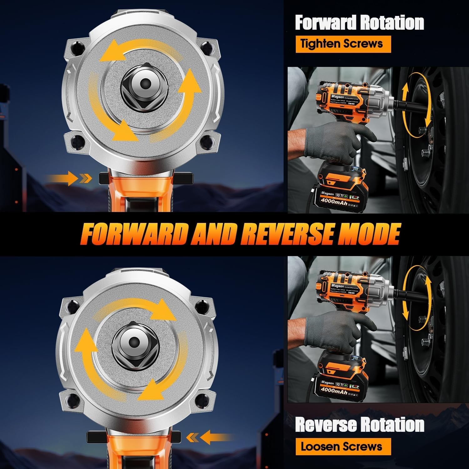 Durable 1/2&Prime; Brushless Impact Wrench with Auto-Stop – Safe & Efficient Power