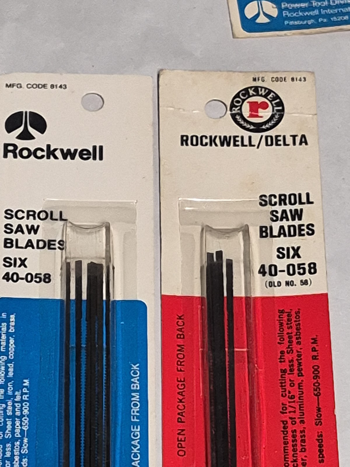 Vintage Rockwell Scroll Saw Blades 40-058 Lot of 21 packs 5 inch long blades