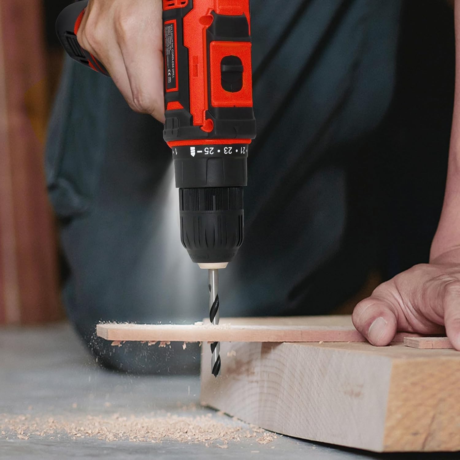 12V Cordless Drill Driver Set, 43pcs Home Tool Kit with 2-Speed & 25+1 Torque