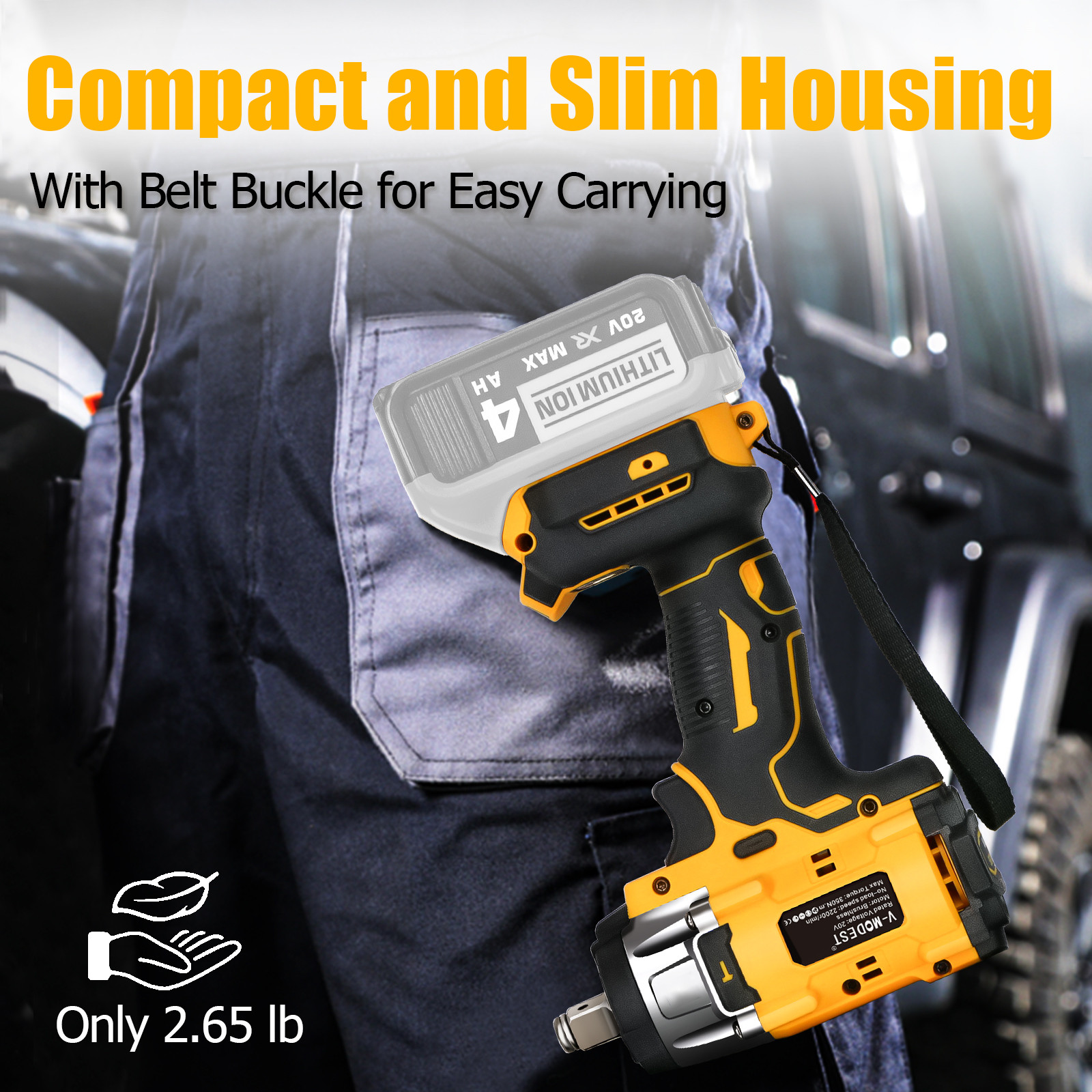 Cordless 3/8&Prime; Ratchet & 1/2&Prime; Impact Wrench Power Tool Set For Dewalt 20V Battery