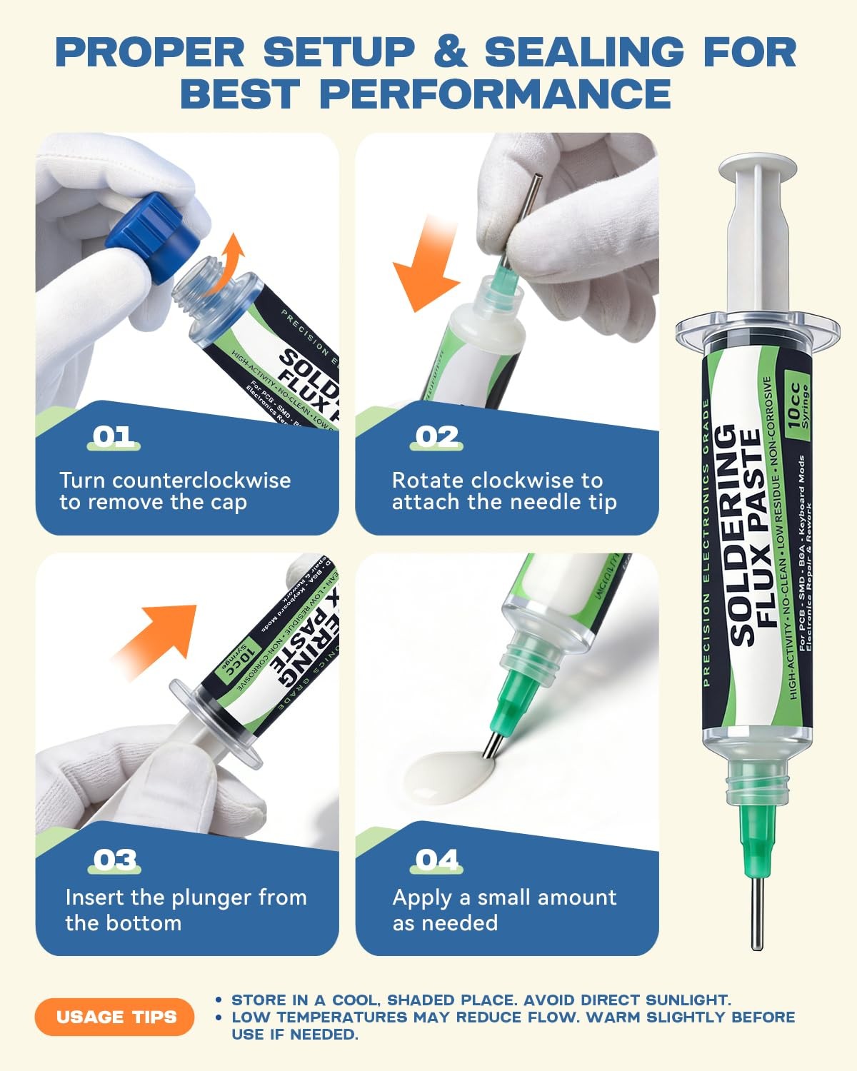 No Clean Solder Flux Paste for Electronics Repair, Lead-Free Rosin Soldering …