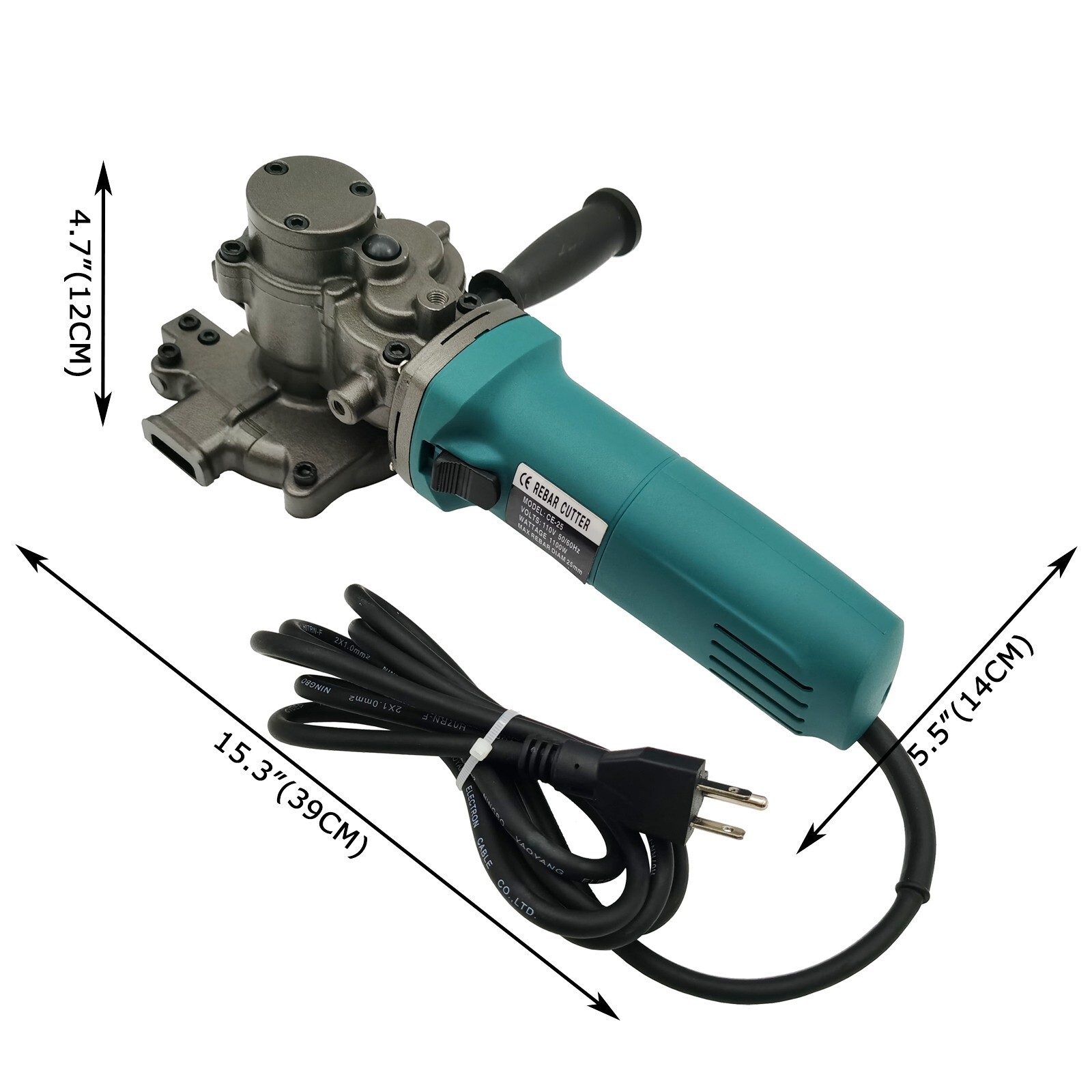 CE-25 110V 1100W 1&Prime; Handheld Electric Rebar Cutting Saw Metal Cold Cut Saw