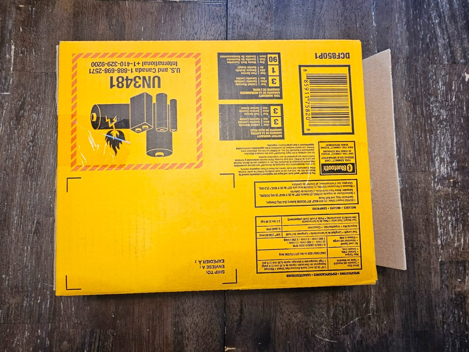 Opened Box DEWALT DCF850P1 MAX 1/4&Prime; Brushless Impact Driver Kit Battery Charger
