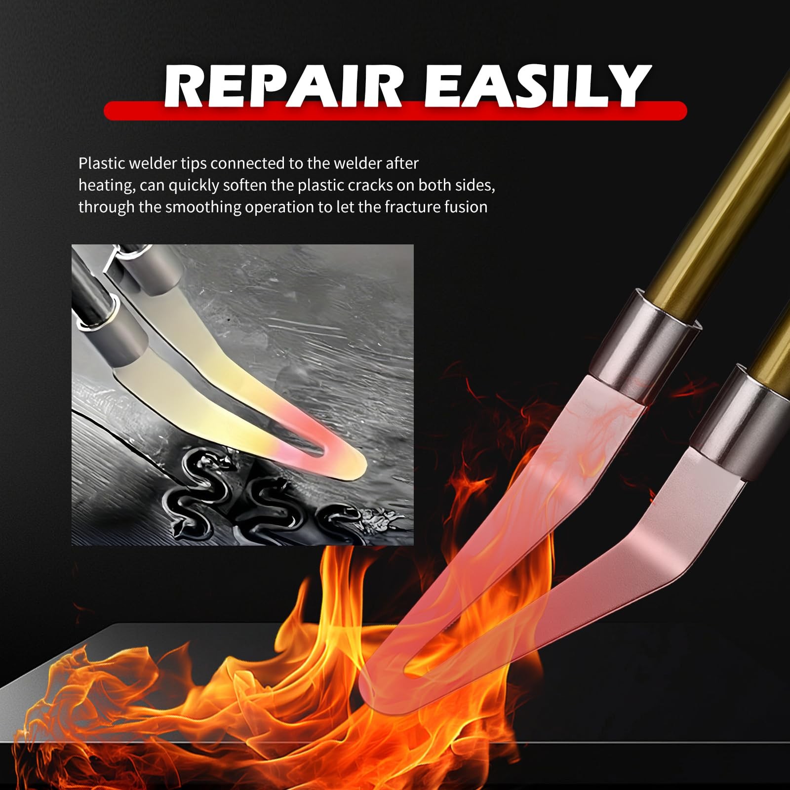 4PCS Plastic Welding Tips Kit,Stainless Steel Plastic Welder Tip by Plastics Wel
