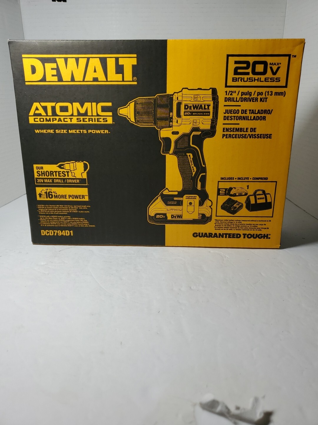 DEWALT ATOMIC COMPACT SERIES 20V MAX Drill Kit With Battery&charger DCD794D1