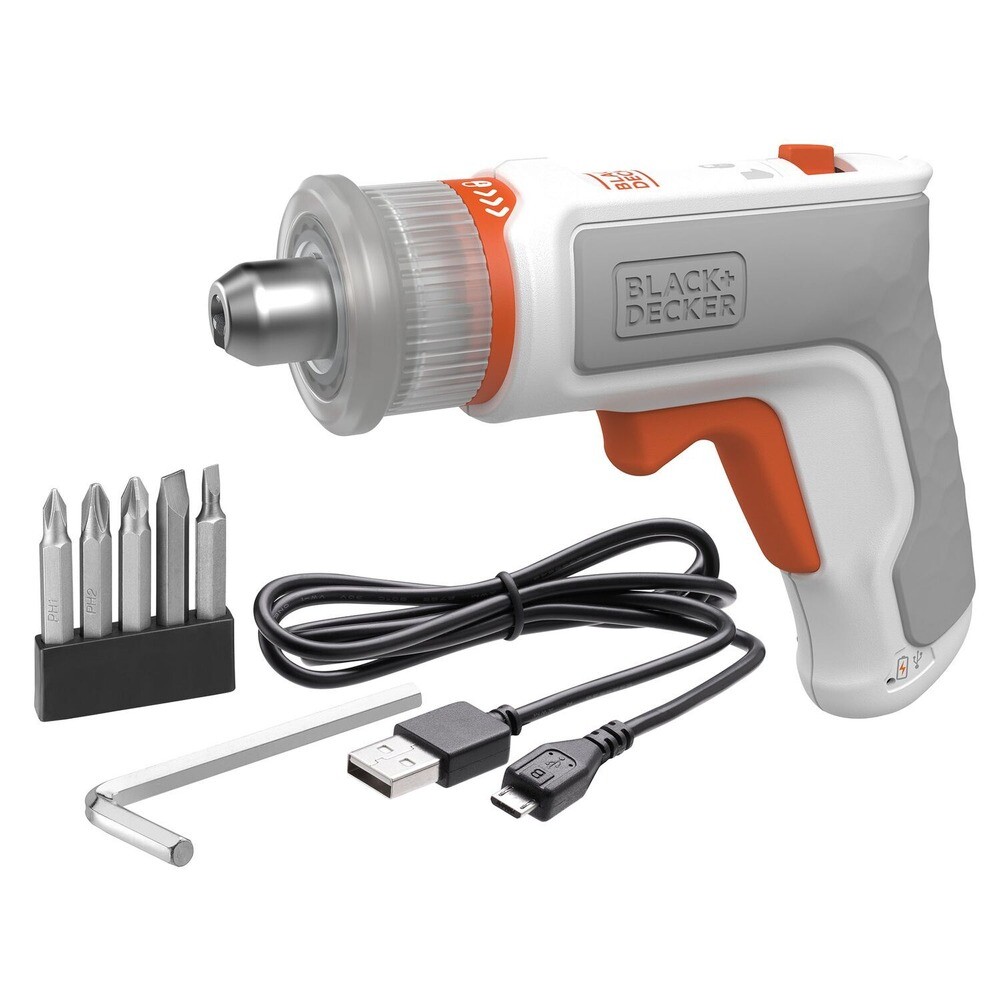 Black & Decker BCRTA601WAPB 4V MAX L-Shape Cordless Hex Driver – WHT New