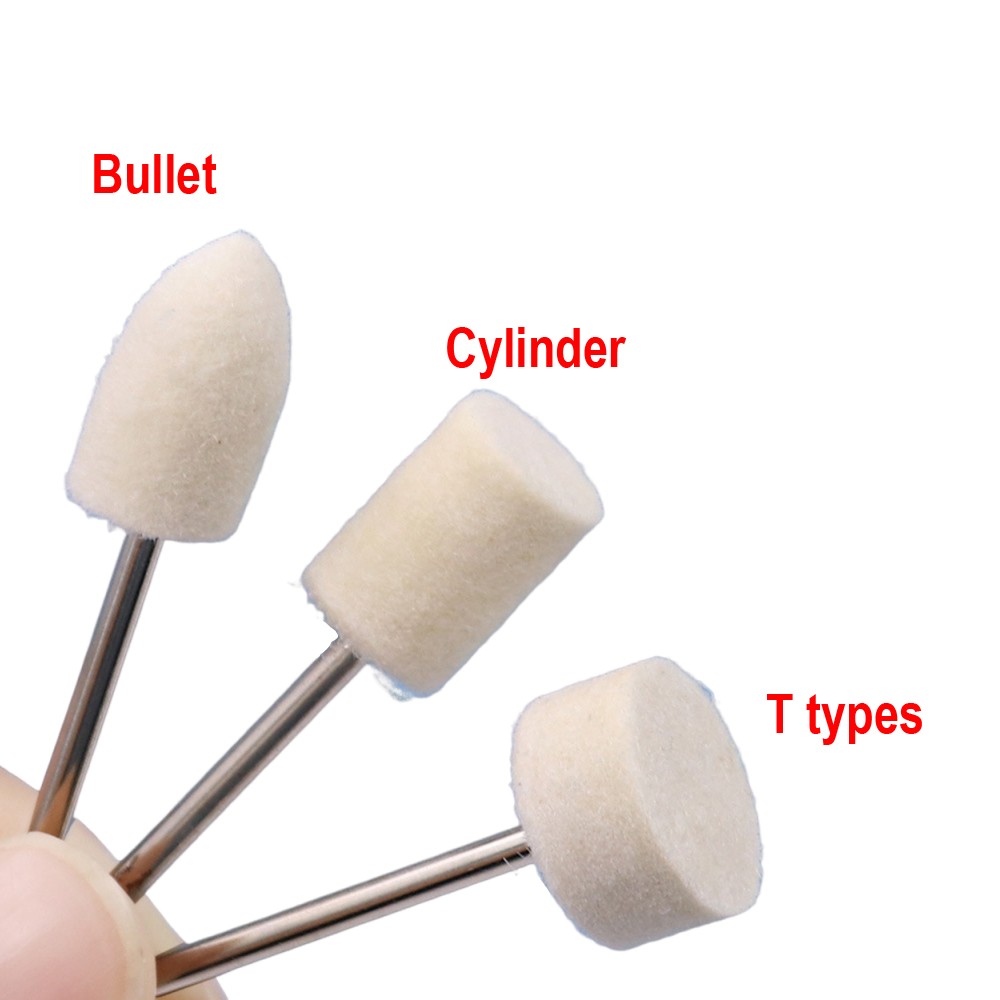 Felt Polishing Buffing Pads Wool Plastic Dremel Rotary Tool Kit 2.35/3mm Shank