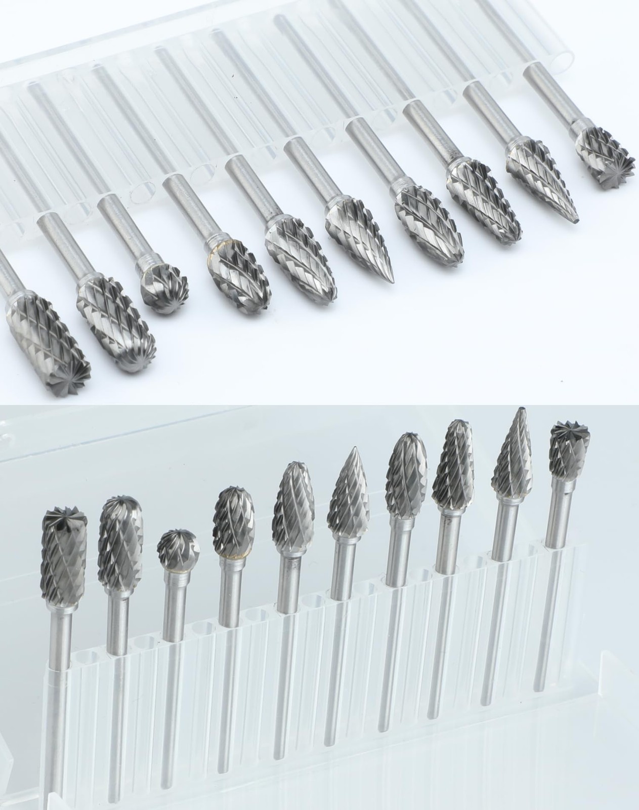 10 Pcs Carbide Burr Bits Set 1/8 Inch Shank Compatible with Dremel Rotary Tools
