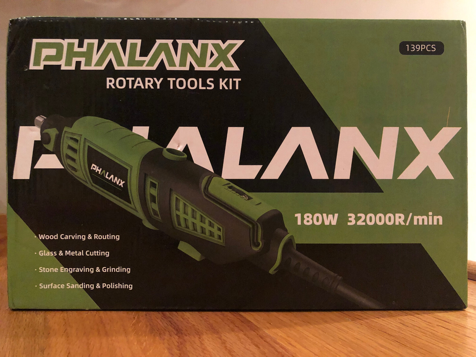 PHALANX 139 pc 180W 32000 RPM Rotary Tool Kit 6 Variable Speed w/ Flex Shaft NIB