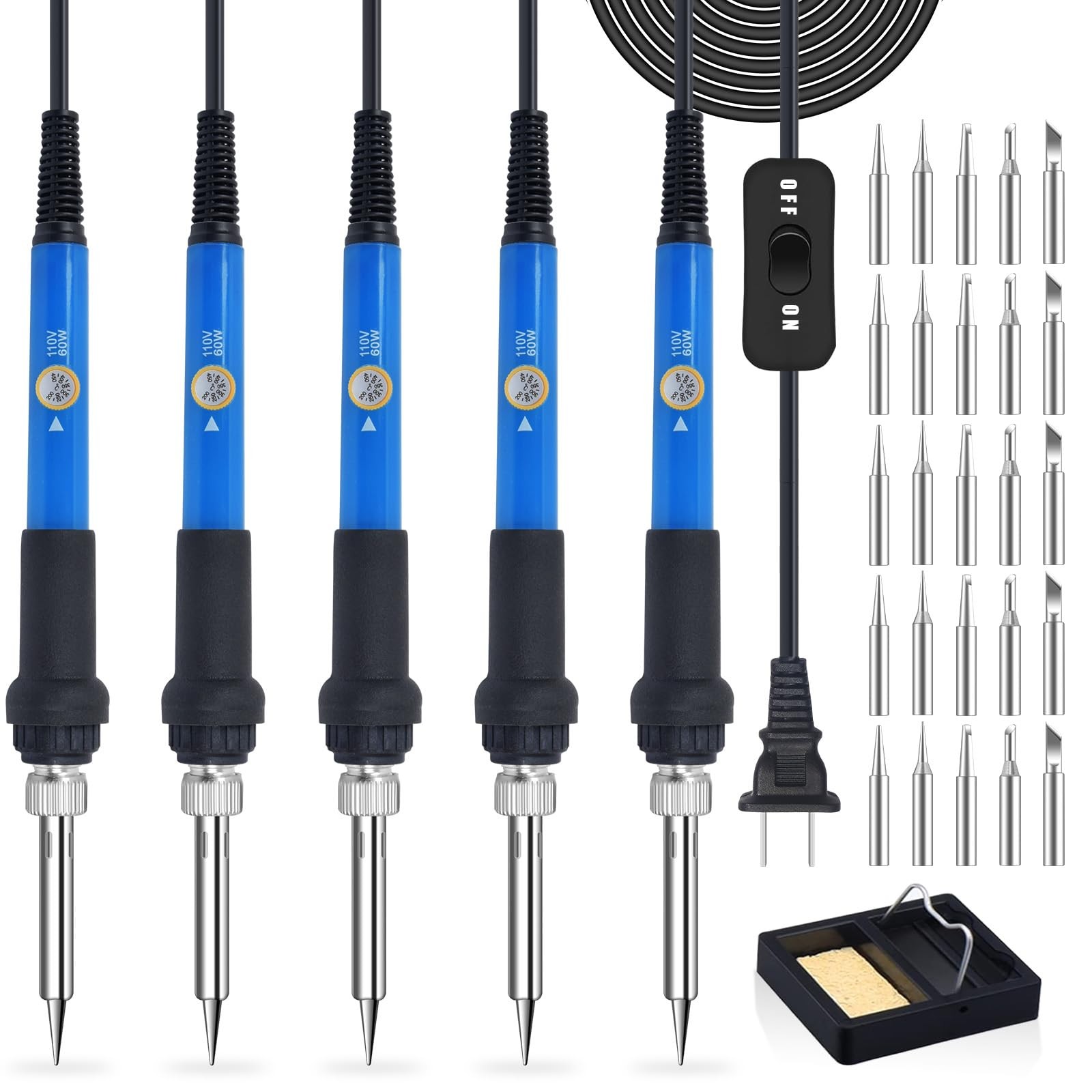 31 in 1 Soldering Iron Kit, 5 Pcs 60 Watts Adjustable Temperature Soldering I…