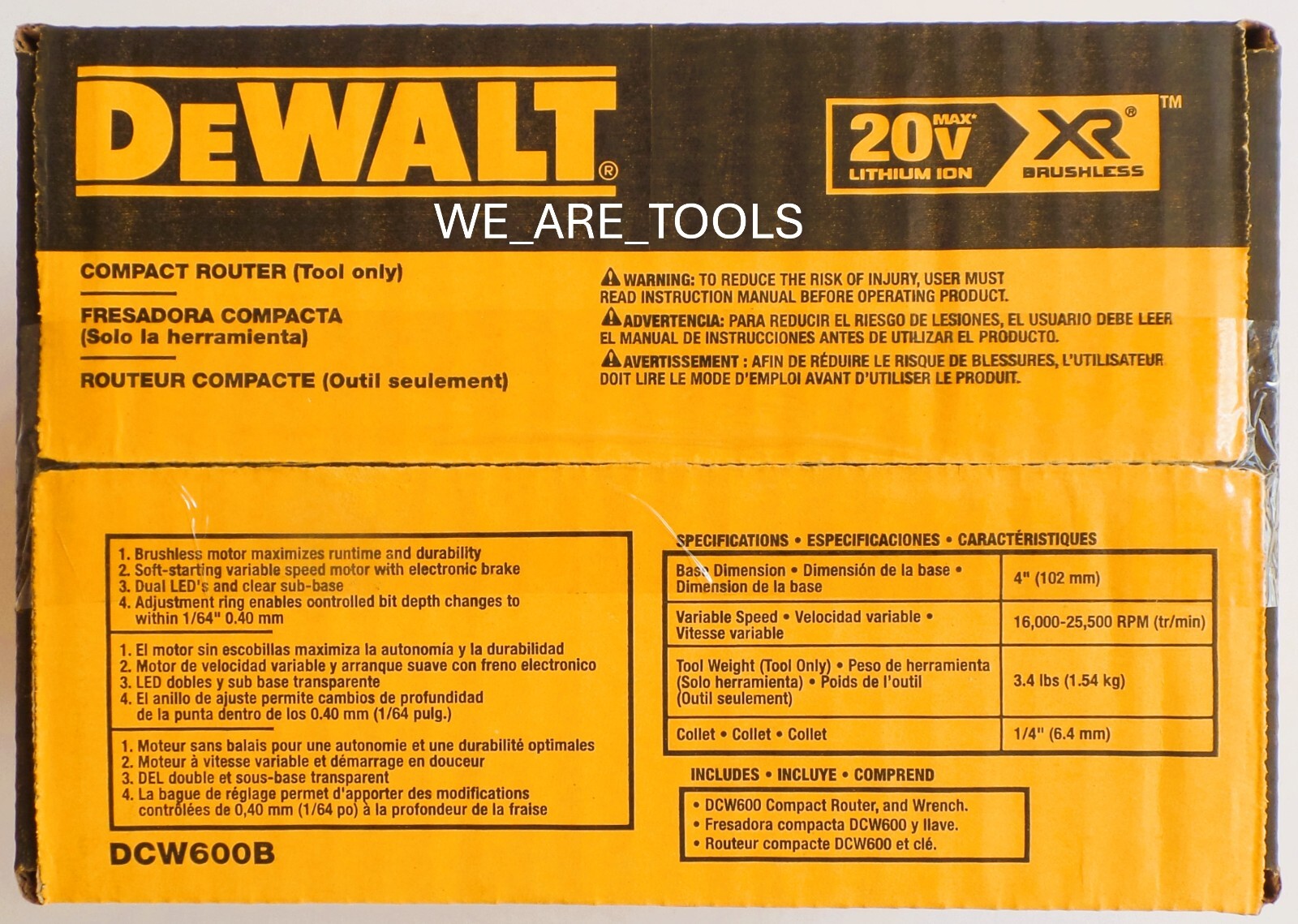 DeWalt KIT DCW600B 20V Max Compact Router, 2) DCB205 5.0 Ah Batteries, Charger