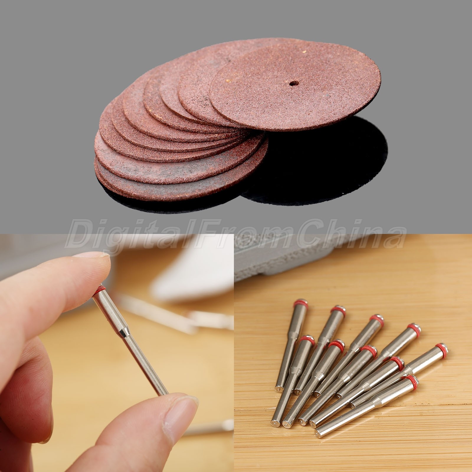 10PCS 38mm Grinding Cut Off Slitting Wheels Disc & 3.175mm Mandrel Rotary Tool