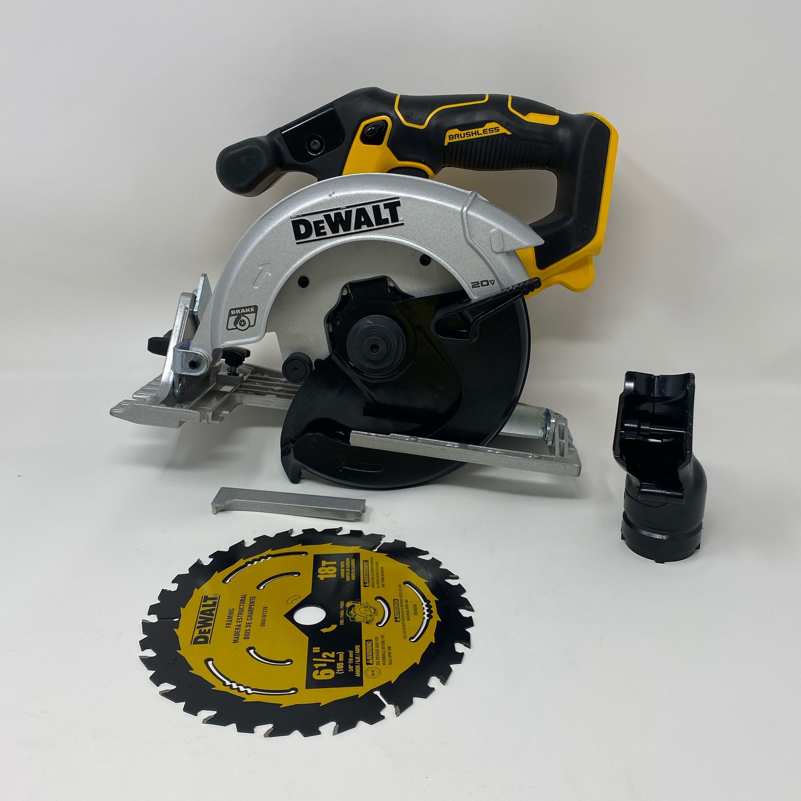 DEWALT 20V 6-1/2 in Brushless Circular Saw DCS565B Bare Tool Yellow