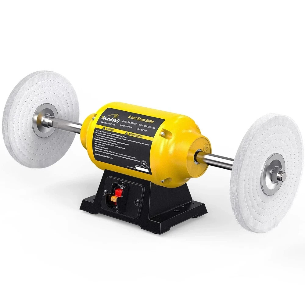 Bench Buffer Polisher 4.8A 8-Inch Polishing Machine 3600rpm with 2 pcs-Fiber …