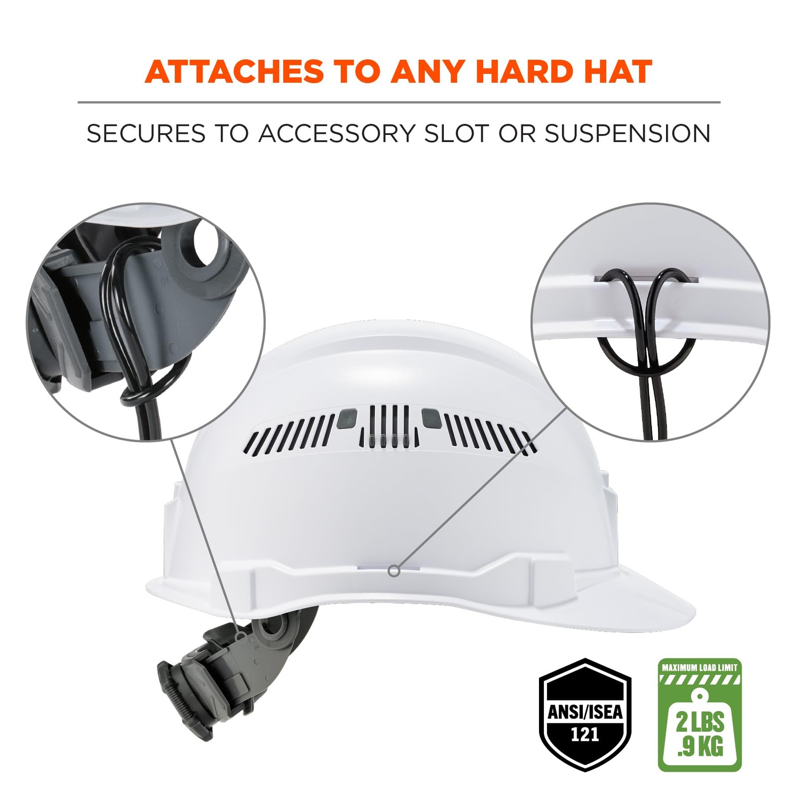 Coiled Lanyard with Buckle End, No Snag Design, Easily Attaches to Hard Hat,
