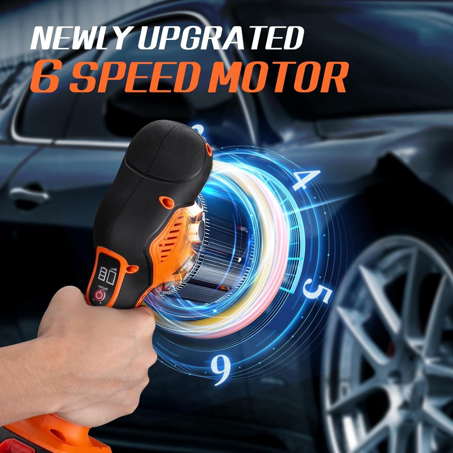 Pulidora de coche inalámbrica con protección de temperatura segura, plástico ABS