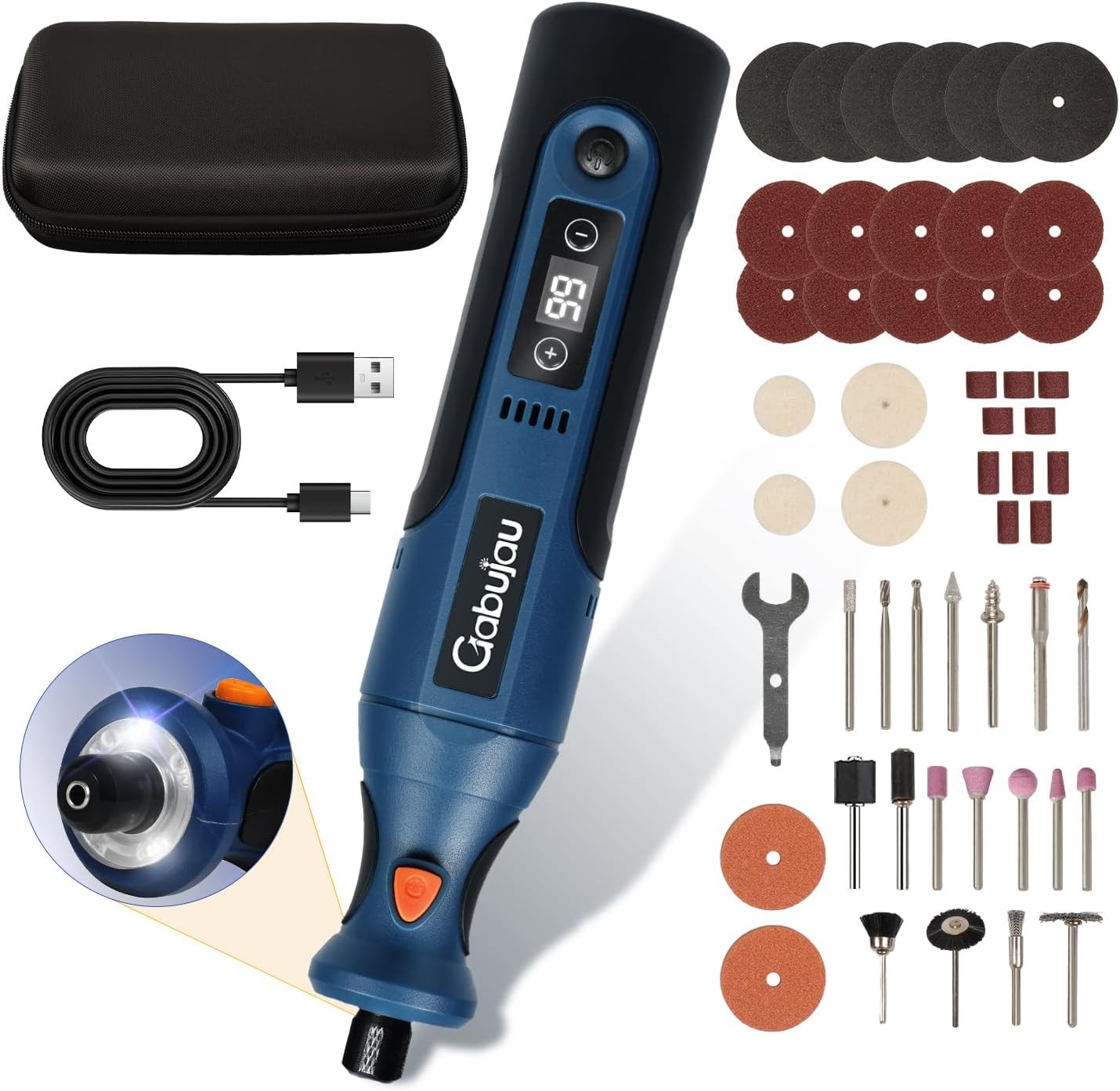 Cordless Rotary Tool 7.4V 12 Speed USB 51 Accessories