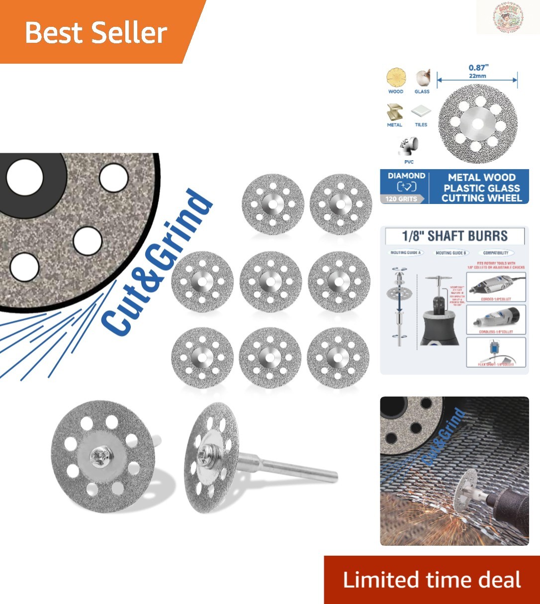 Versatile 10 Pcs Diamond Cutting Discs – 22mm for Efficient Rotary Tool Use
