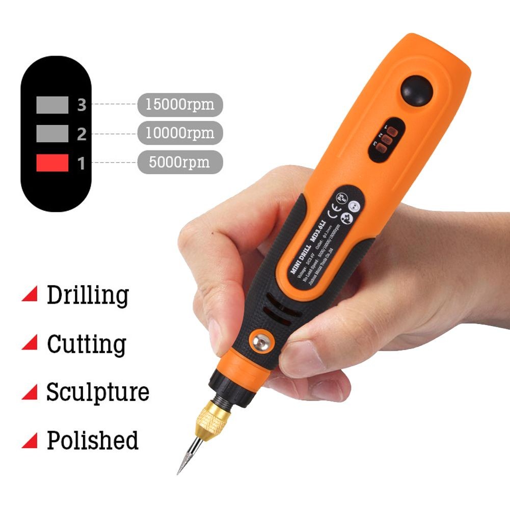 Mini Cordless Rotary Tool USB Rechargeable Three Speed Electric Grinder Pen Set