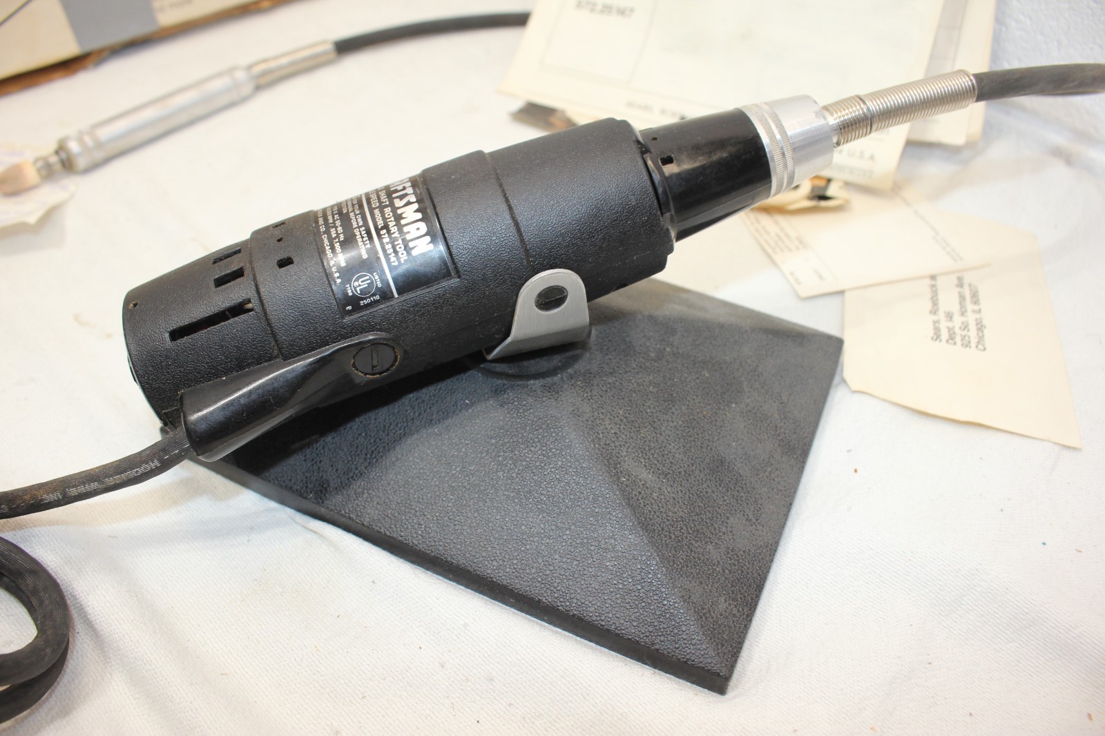 VTG Craftsman Flexible Shaft Rotary Tool 572.25147 w/ Swivel Base, in box, WORKS