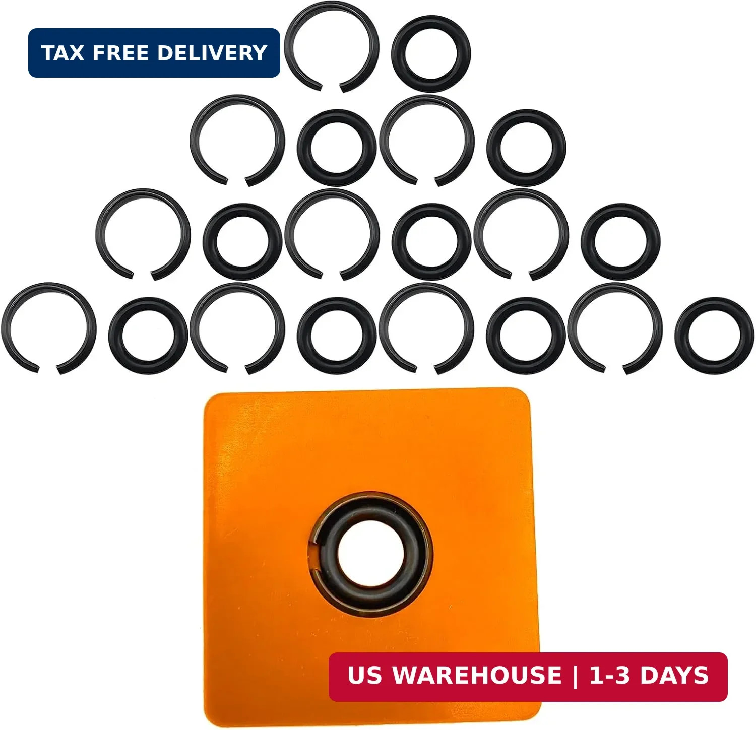 (10 Sets) 1/2&Prime; Impact Wrench Retaining Rings Clip with O-Ring, Compatible with M