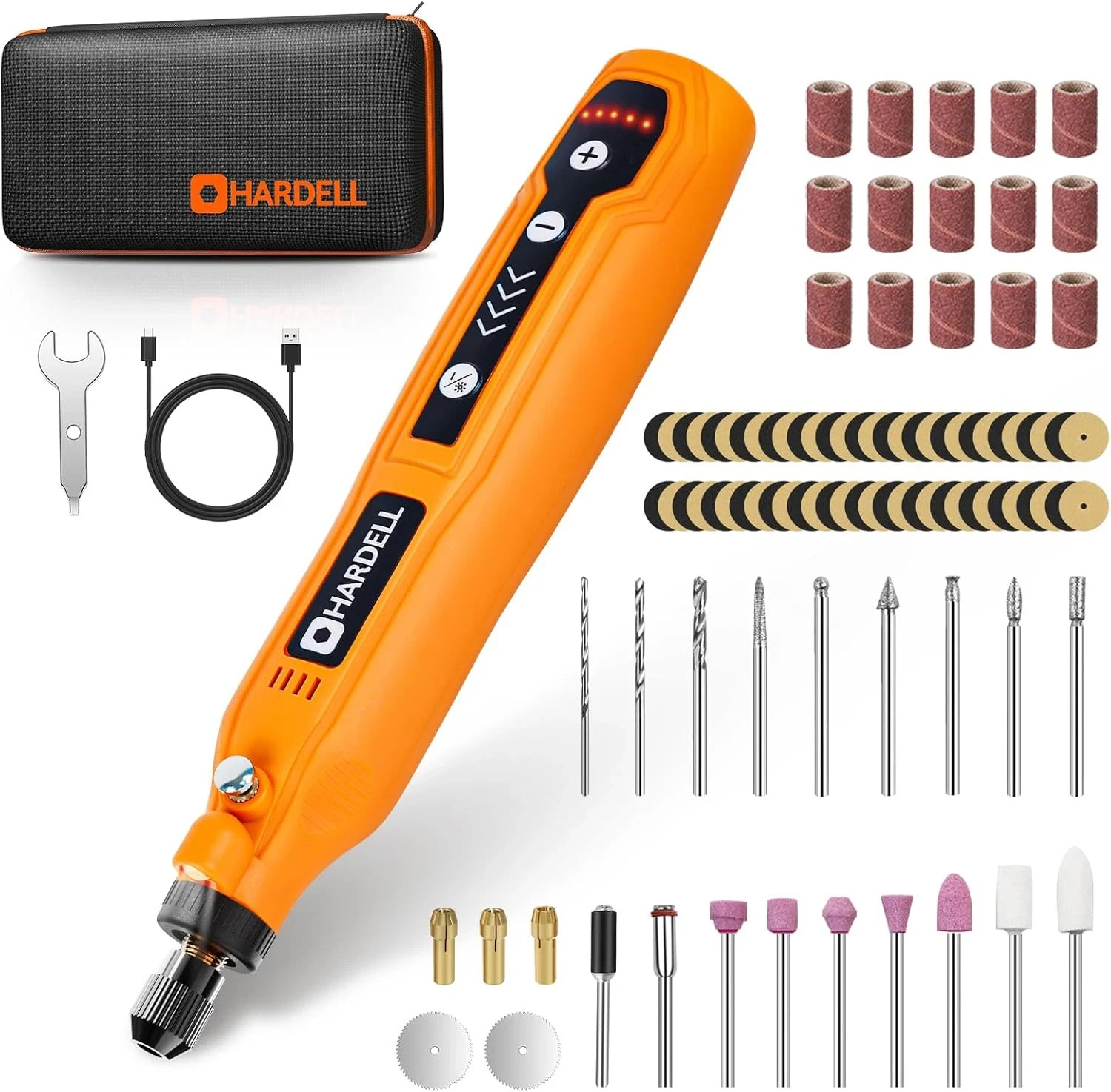 HARDELL Mini Cordless Rotary Tool, 5-Speed 69pcs Kit for 3D Printer Sanding | 50