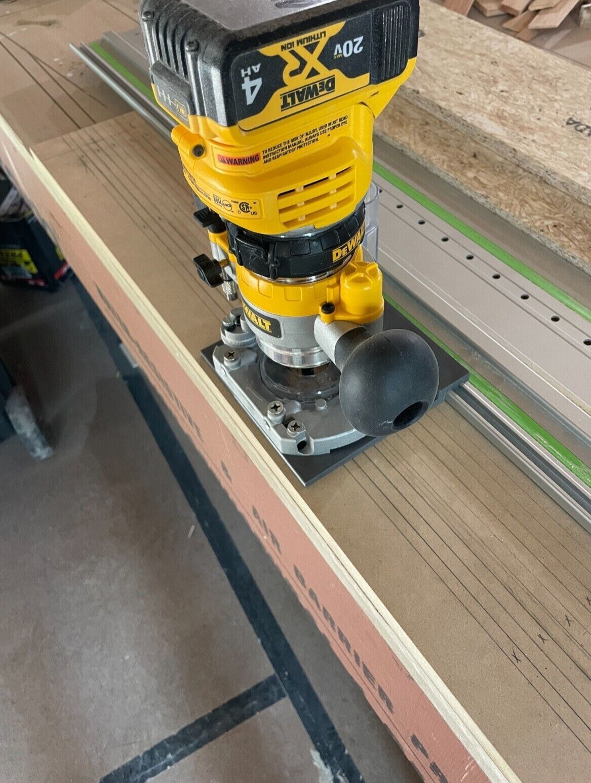 Dewalt Plunge Router Adapter for Festool Track Saw Guide Rails – DCW600B, DWP11
