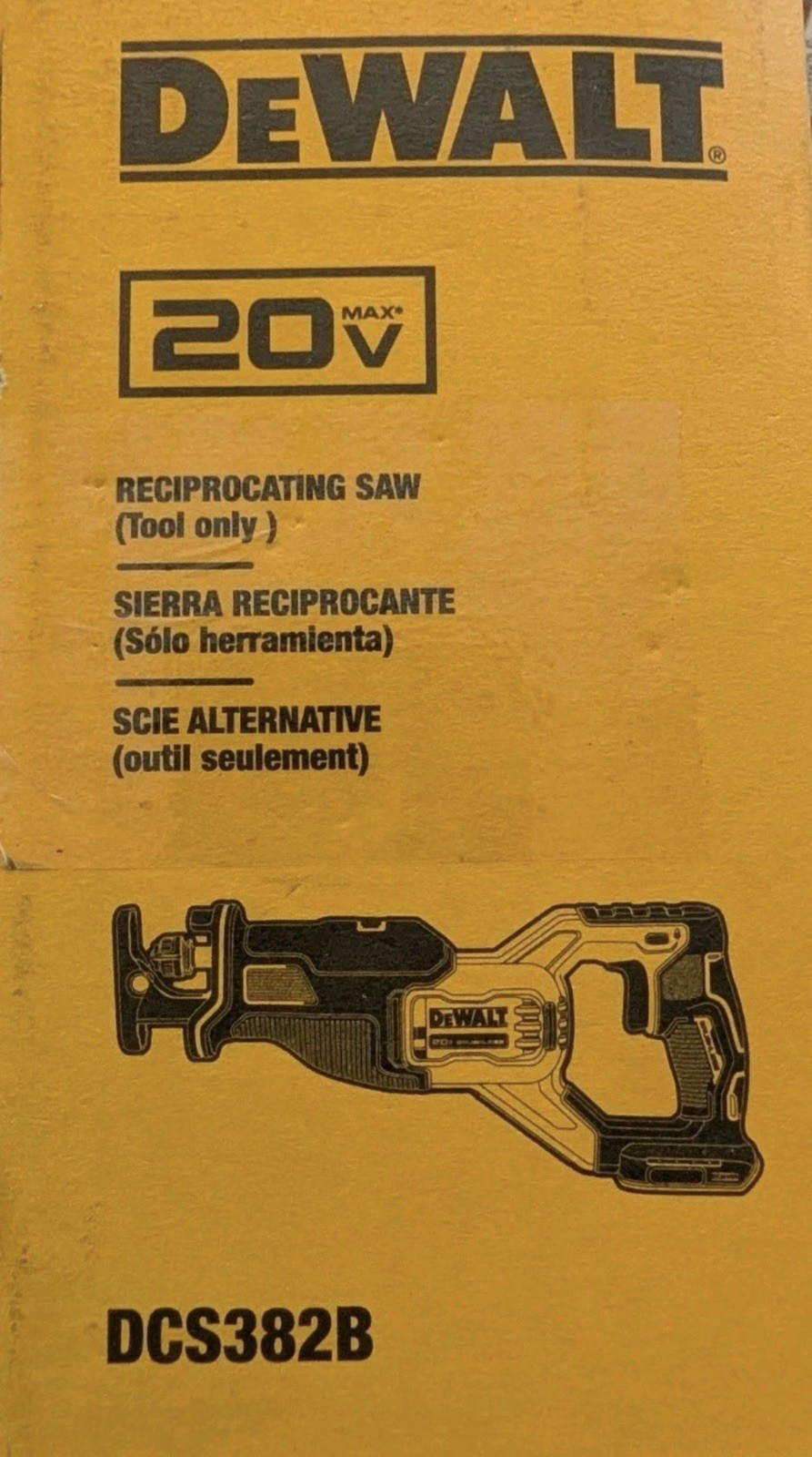 New Dewalt DCS382B 20 Volt Max Brushless Variable Speed Reciprocating Saw – NIB