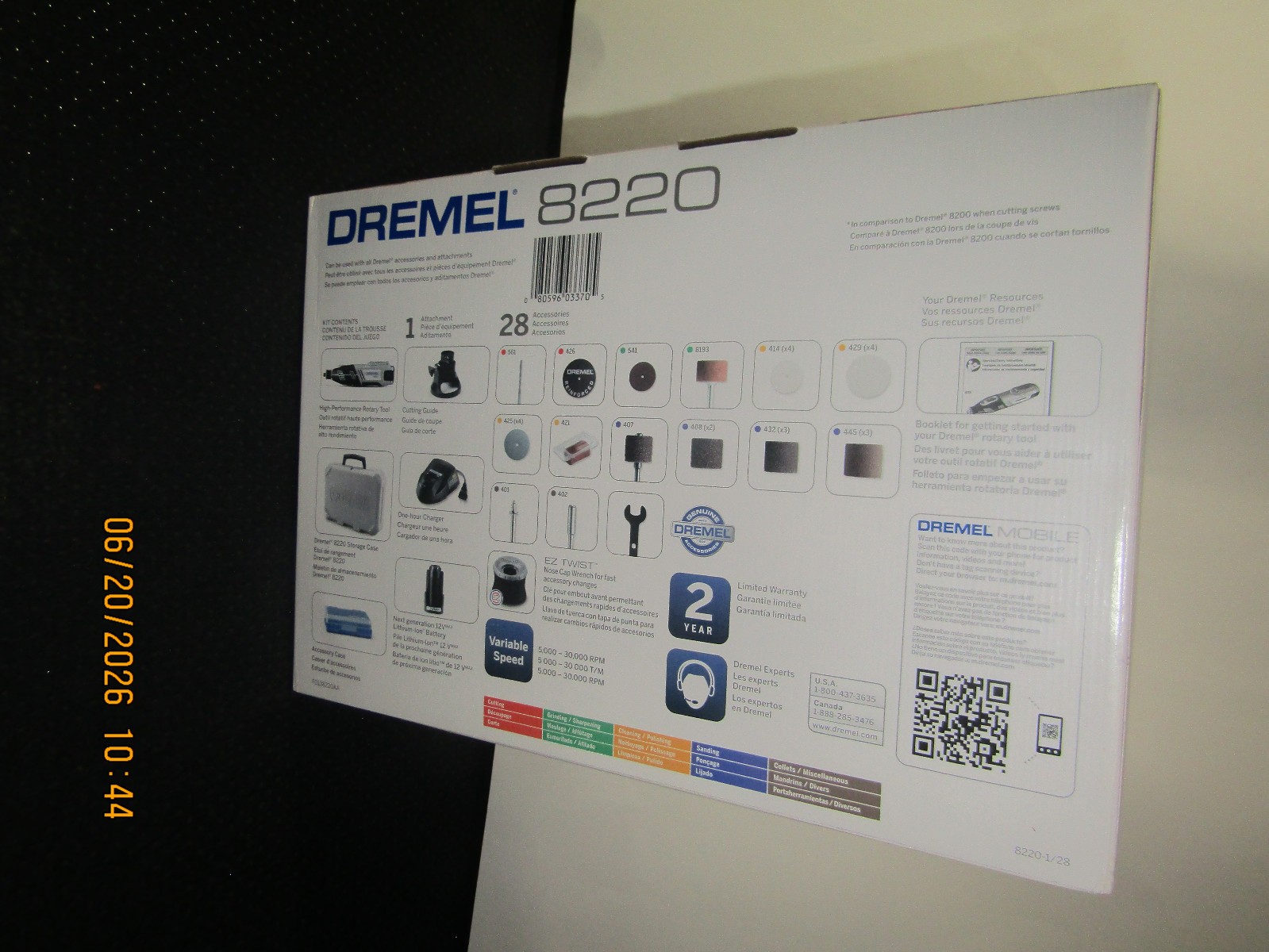 Dremel 8220 12V ‎5000 RPM Cordless Rotary Tool Kit with 28 accesories SEALED box