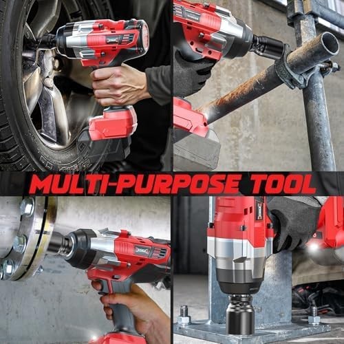 Cordless Impact Wrench 3/4&Prime; for Milwaukee 18V Battery, 1850Ft-Lbs(2500N.M) High