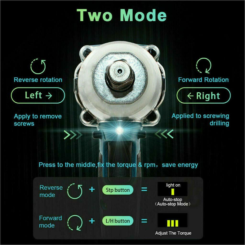 420NM 1/2&Prime; 21V Brushless Cordless Impact Wrench with 6000mAh Battery Charger Kit