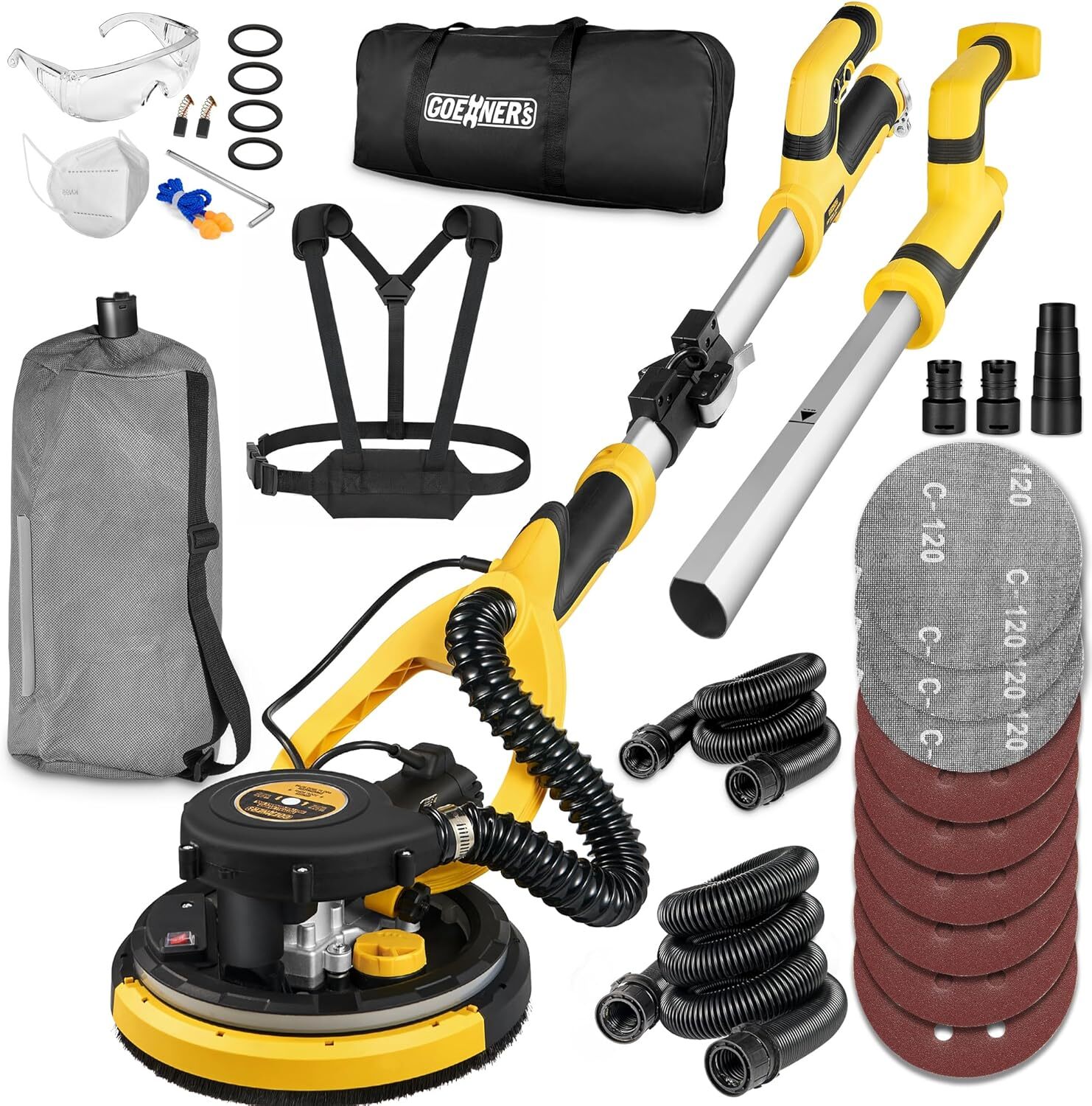 Drywall Sander W/Labor-Saving Strap Electric Sander For Drywall Dust Absorption