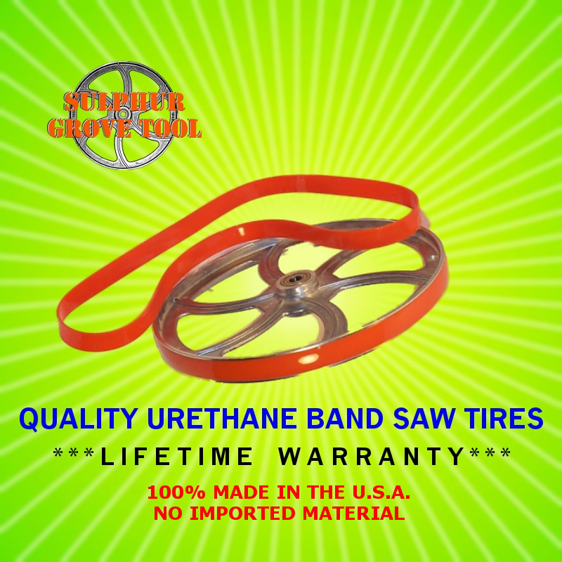 Band Saw Tires 16&Prime; x 1-3/4&Prime; x 1/8&Prime; made in USA from Quality Urethane set of 2
