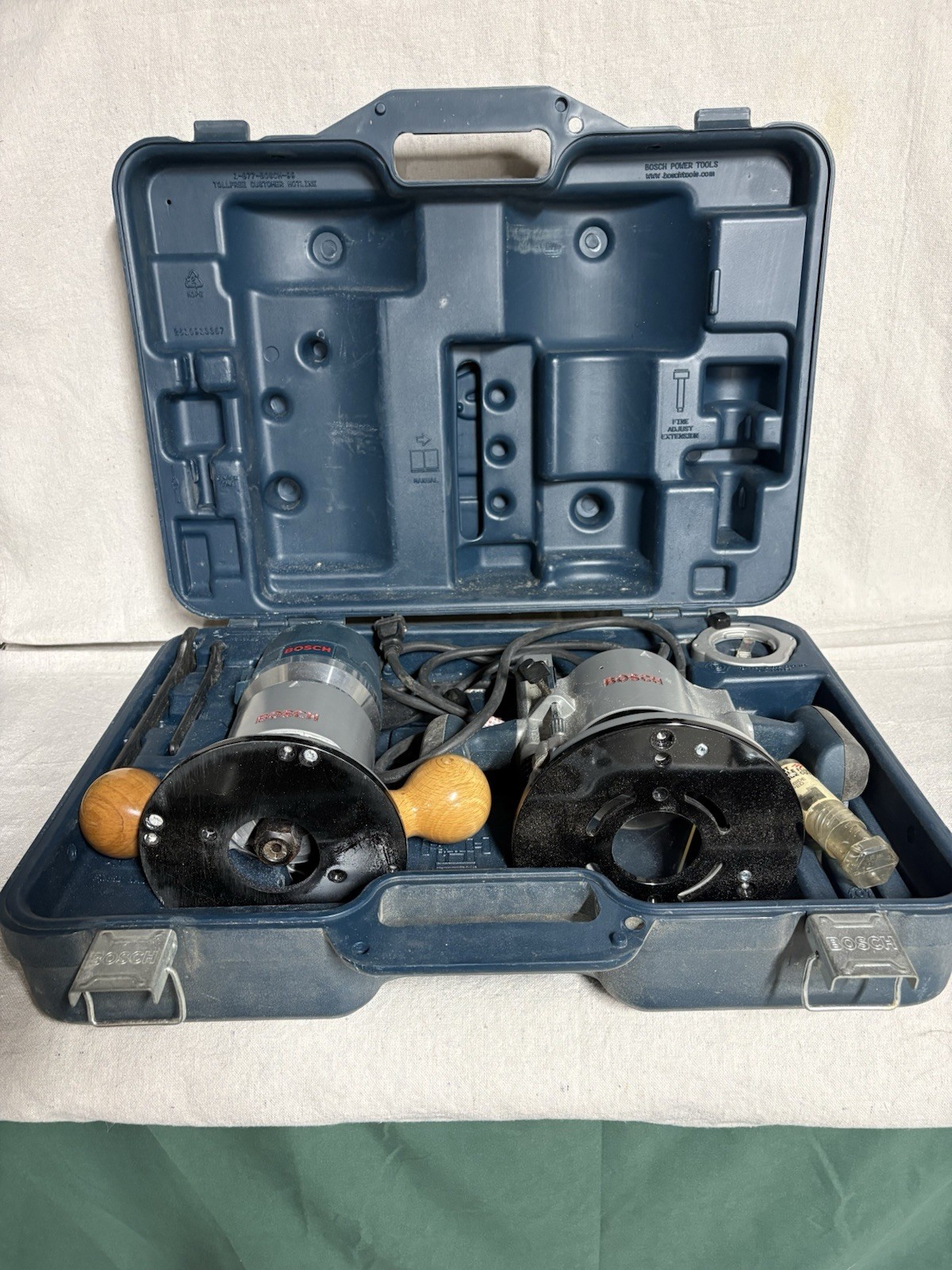 Bosch 1617EVSPK Router Combo Kit Fixed & Plunge Base RA1161 RA1166 Case TESTED
