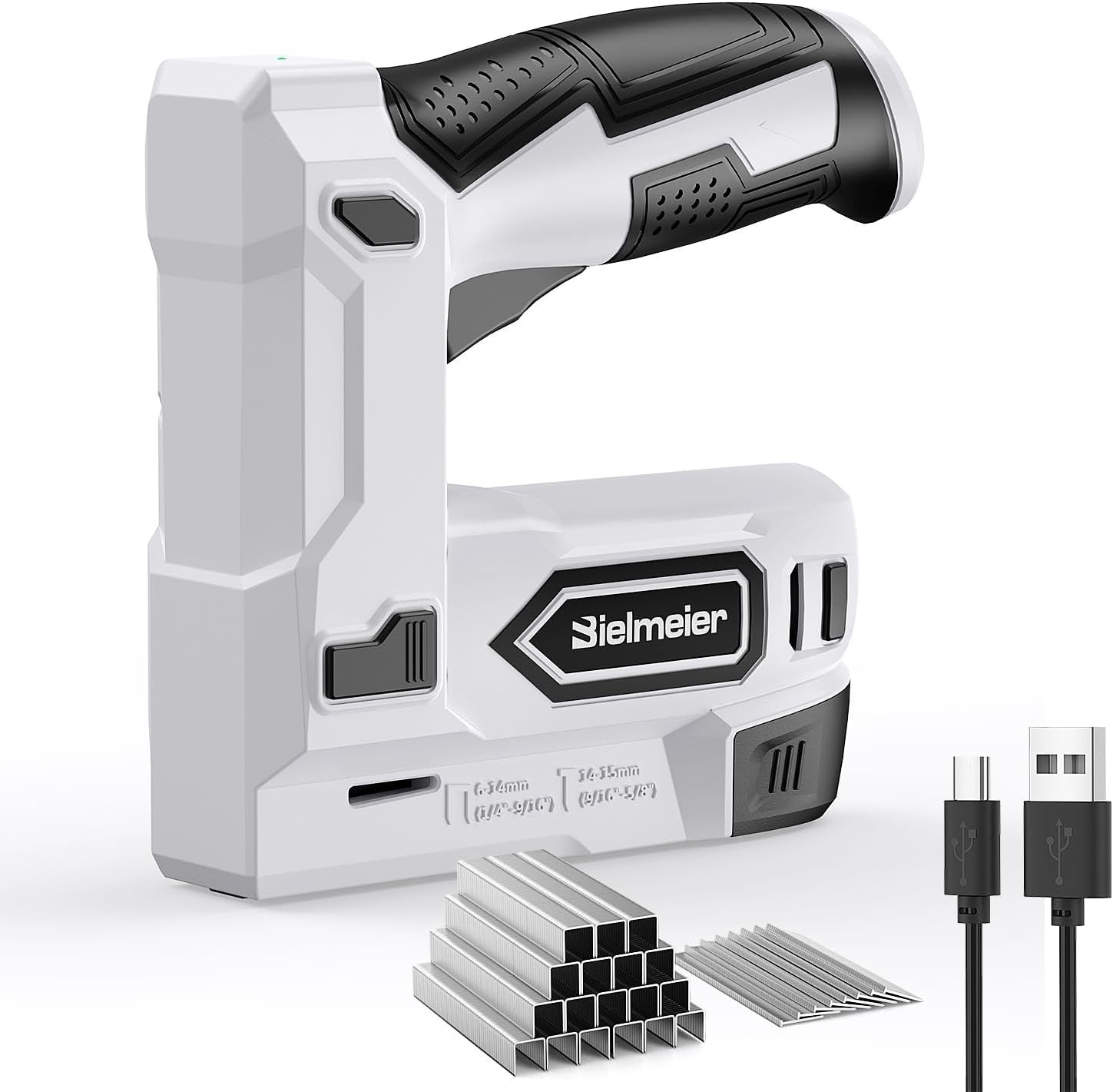 Compact Bielmeier Cordless Staple Gun with Quick-Load Magazine & Safety Features