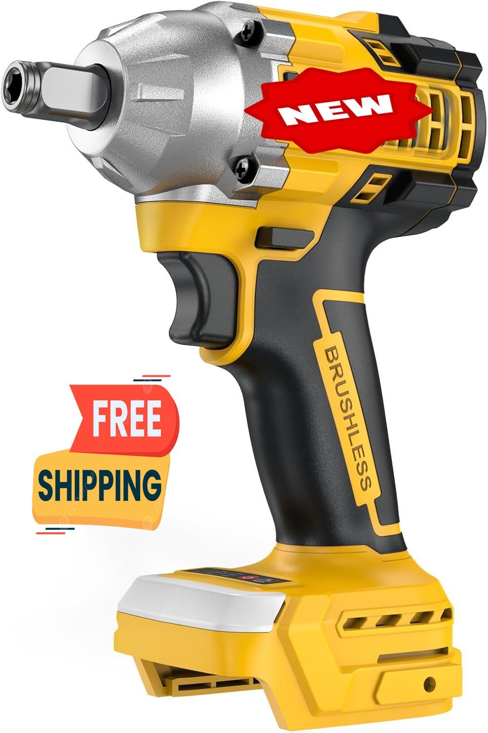 Llave de impacto inalámbrica para batería De-Walt, 500 Nm (369 lb-pie), 1/2&Prime; y 1