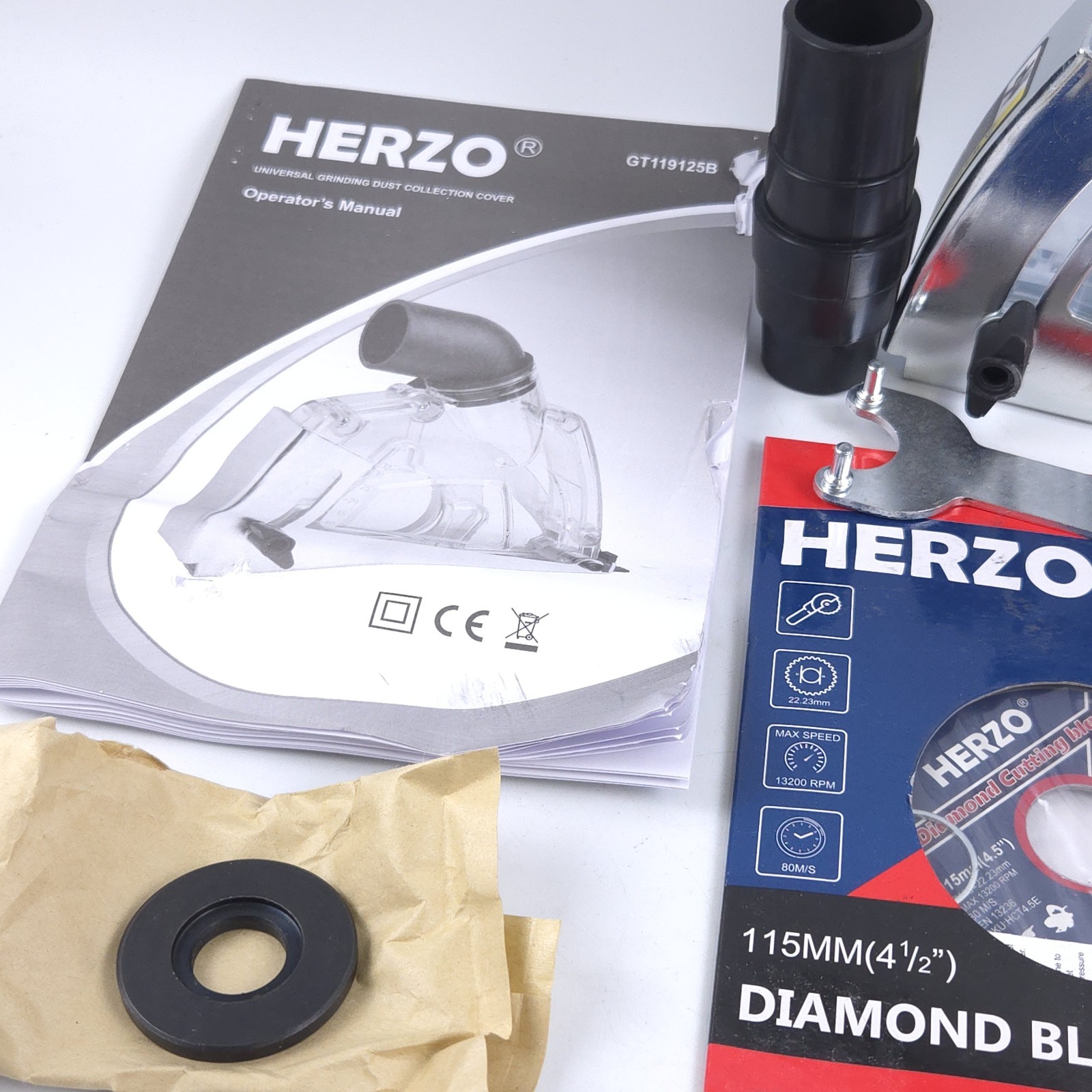 Dust Extraction Cutting Guard for 115/125Mm Angle Grinder HERZO