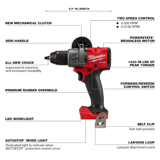 Milwaukee M18 Fuel 1/2&Prime; Drill/Driver Tool – 2903-20 + FREE battery