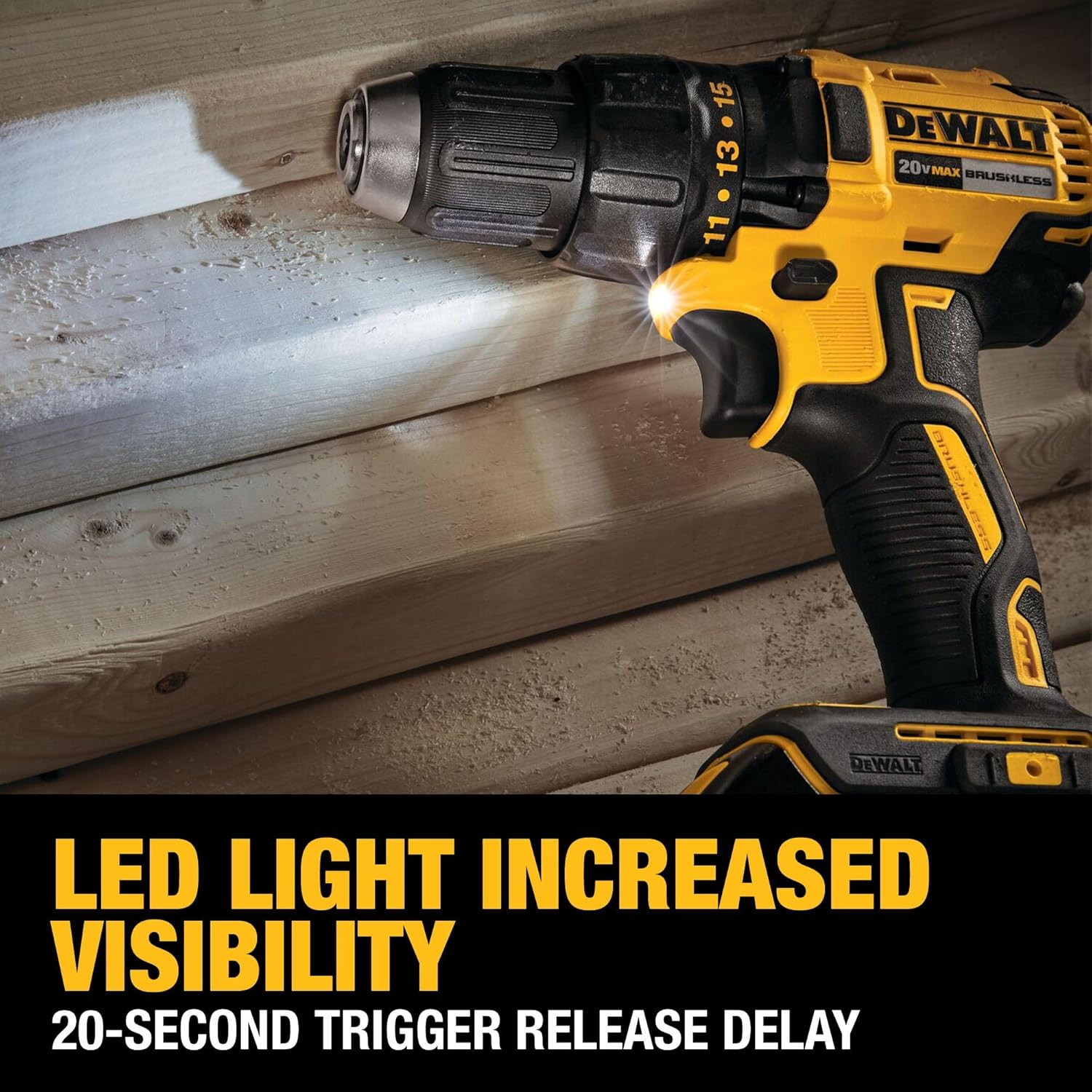 DEWALT 20V MAX Cordless Drill Driver Set, Electric Drill, Brushless 1/2 in 2 Spe