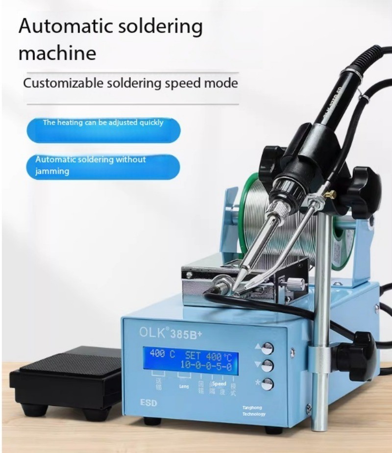Adjustable Constant Temperature Automatic Tin Feed Soldering Machine 375C+