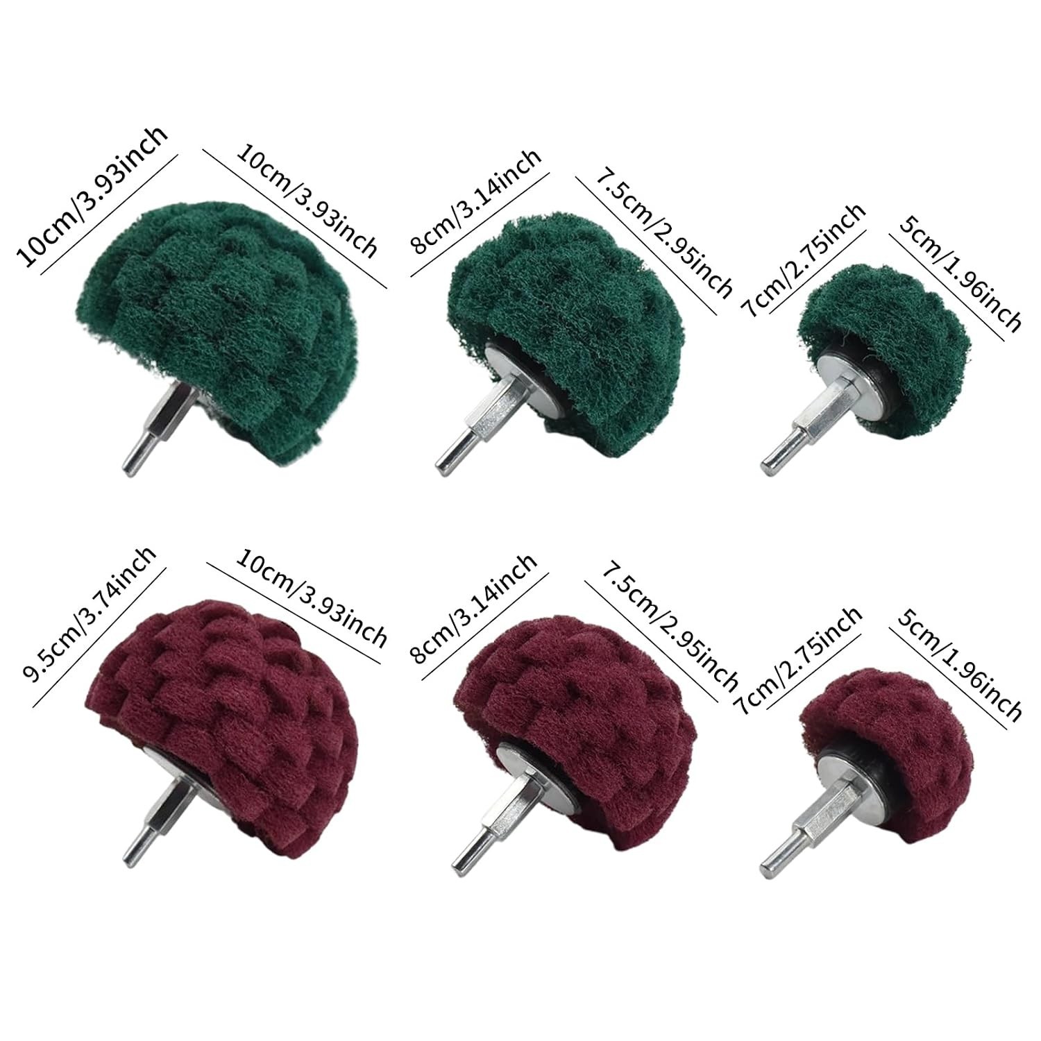 Abrasive Buffing Wheel Drill Kit 6pcs Non Woven Polishing Pads Set