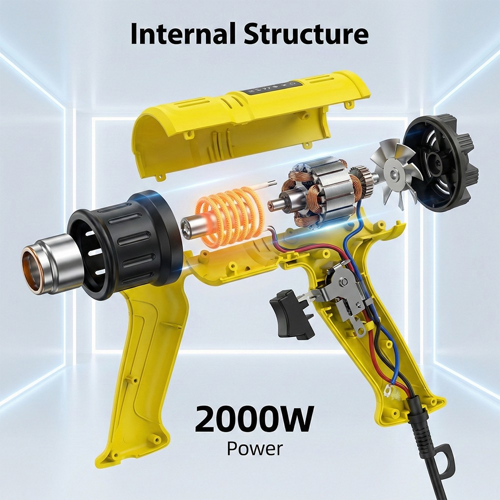 Pistola De Calor 110V Para Trabajo Pesado 2000W De Aire Caliente Nuevo