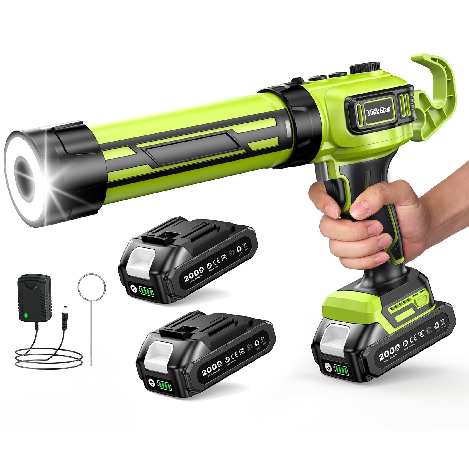 Taskstar Electric Caulking Gun 21V, Upgraded Brushless Cordless Caulking Gun …
