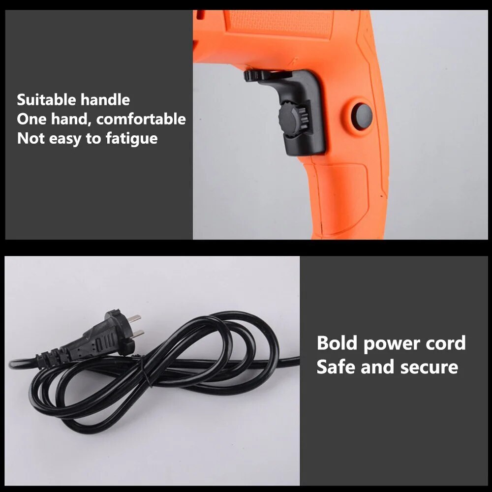Electric Drill Hammer Impact Drill Adjustable Speed 220v 750W Rotary 3000r/min