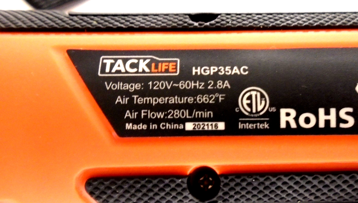TACKLIFE Mini Hot Air Gun 350W/662°F with 6.56 Ft Long Cord HGP35AC Free Ship