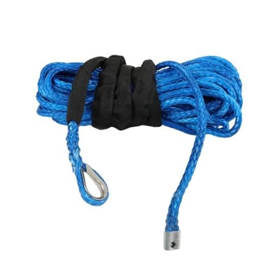5/16In x 50Ft 12000Lbs Blue Synthetic Winch Rope Winch Line Replacement for