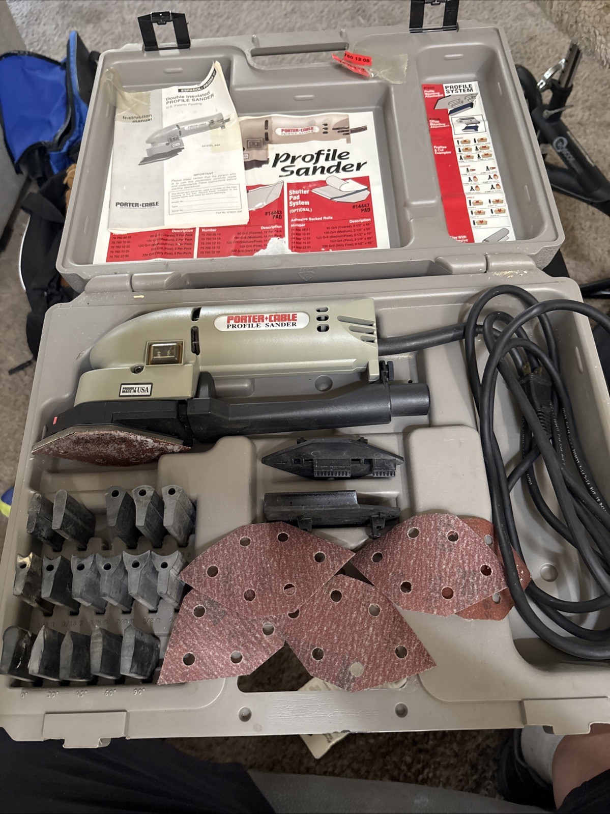 Vintage Porter Cable Profile Sander Kit Model 444 Made in USA