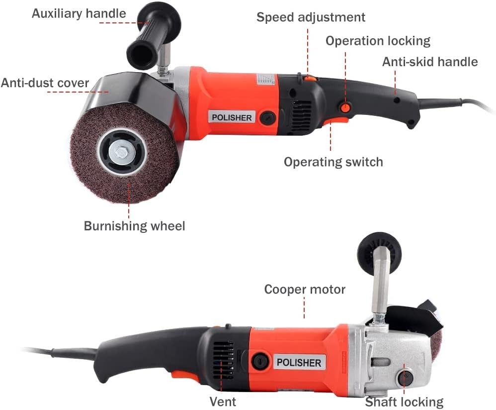 Electric Burnishing Tool Machine,Surface Conditioning Tool 1400W with 1 Wheel