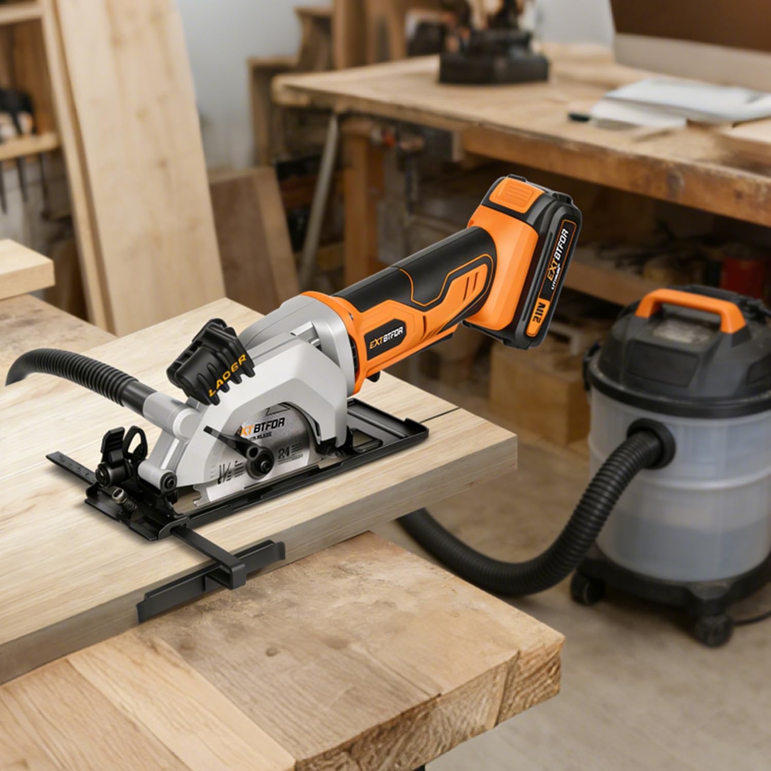 Extbtfor Circular Saw,4-1/2&Prime; Mini Circular Saw Cordless with 2.0A Battery, Po…